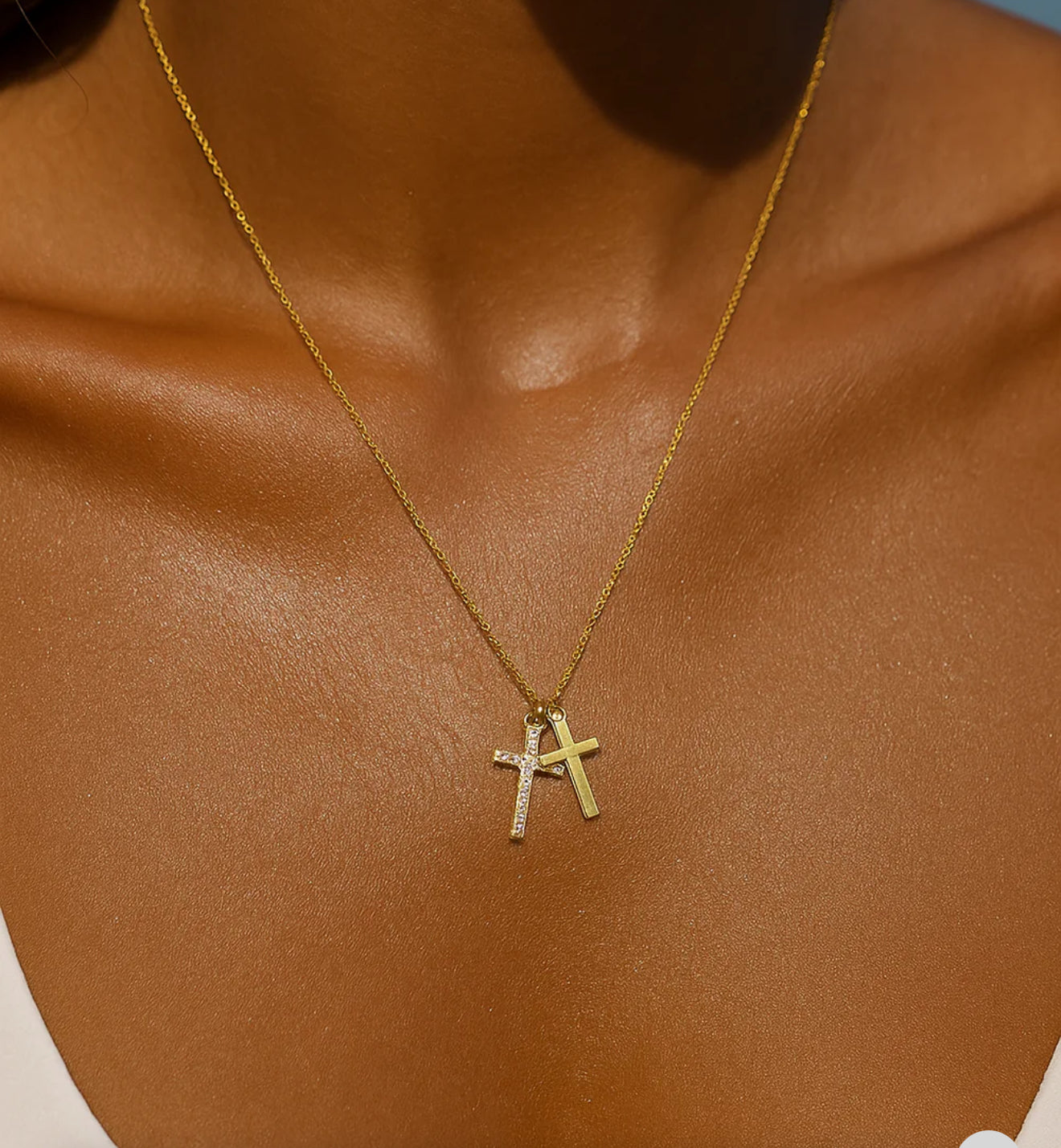 kiara duo cross necklace