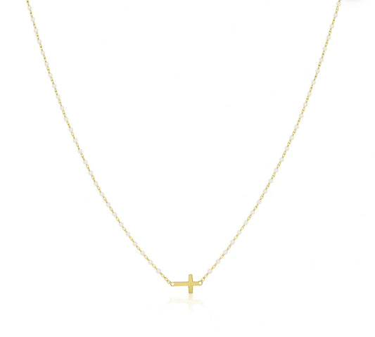 lacey mini cross necklace