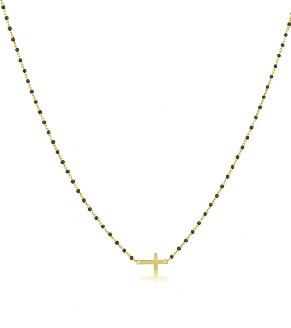 lacey mini cross necklace