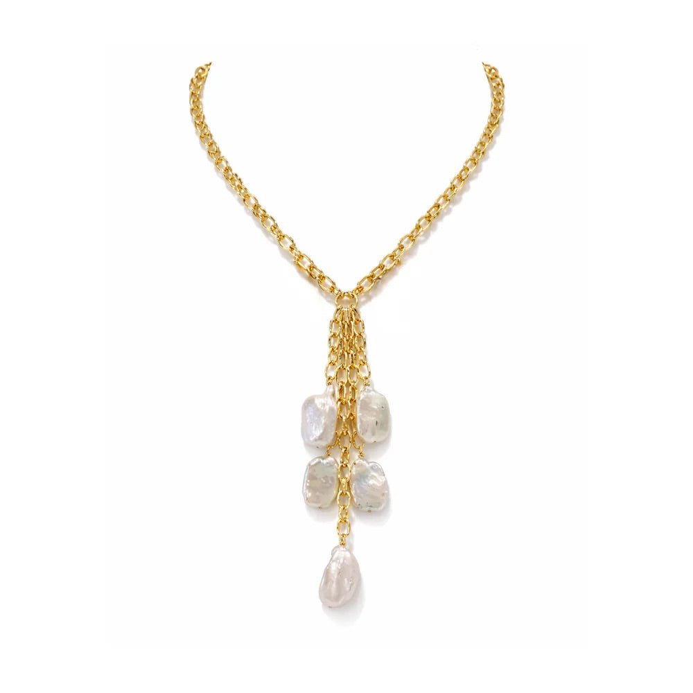 athena pearl tassel necklace