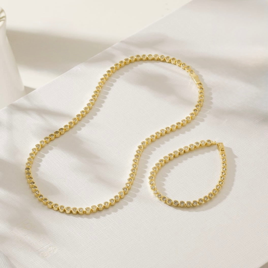 eloise classic tennis necklace and bracelet set