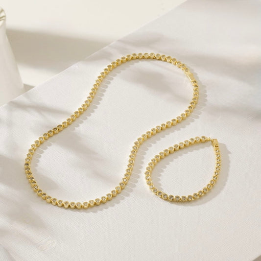 eloise classic tennis necklace and bracelet set