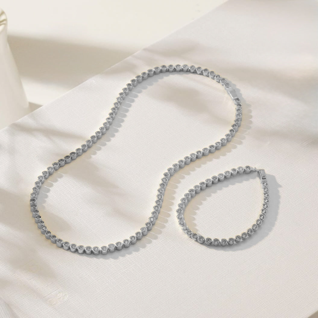 eloise classic tennis necklace and bracelet set