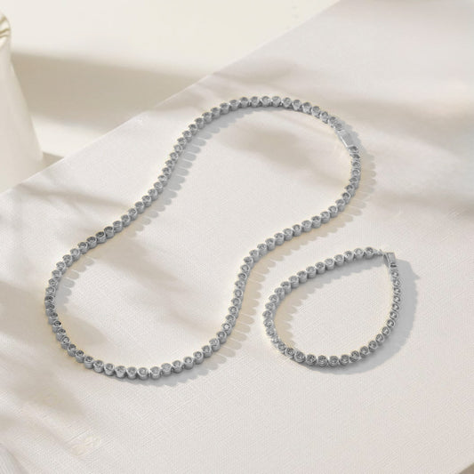 eloise classic tennis necklace and bracelet set