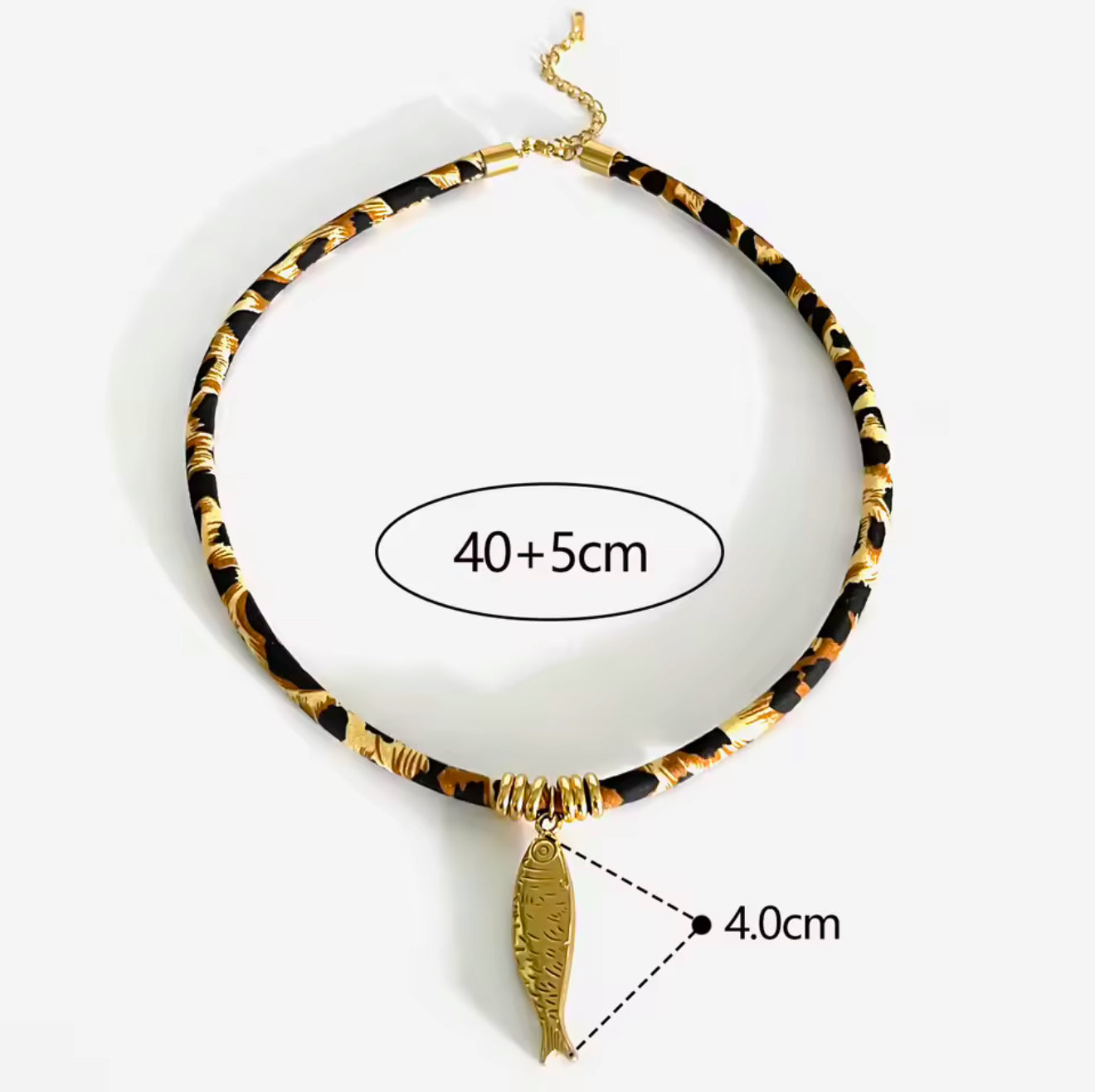 leo fish cord necklace