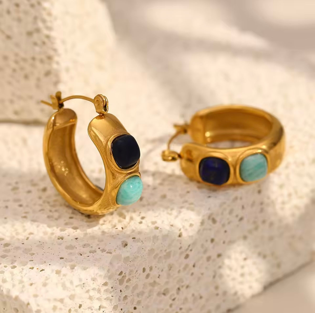 indigo natural stone earrings