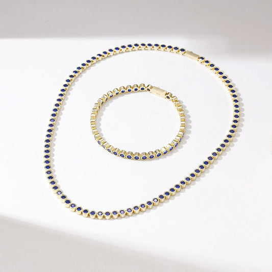 eloise color tennis necklace and bracelet set