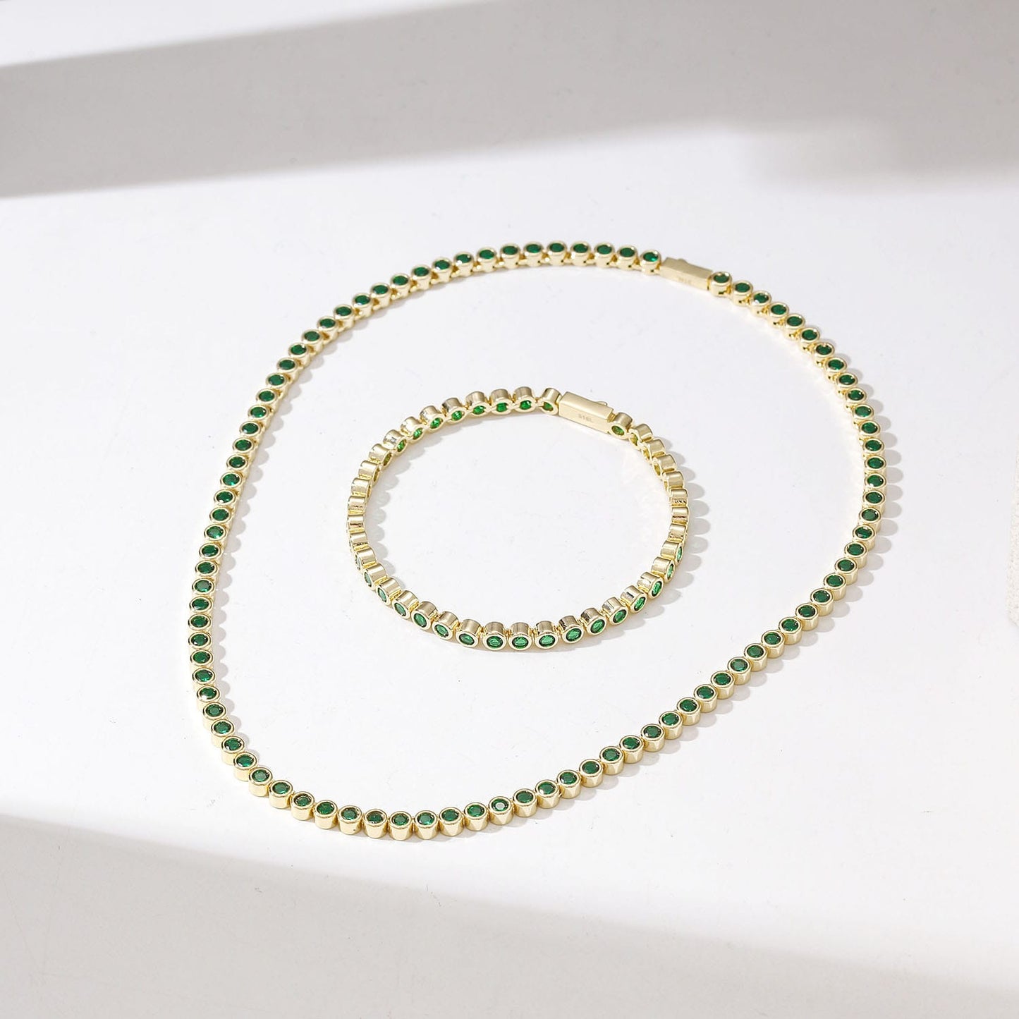 eloise color tennis necklace and bracelet set
