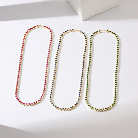 eloise color tennis necklace