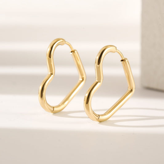 amelia heart hoop earrings
