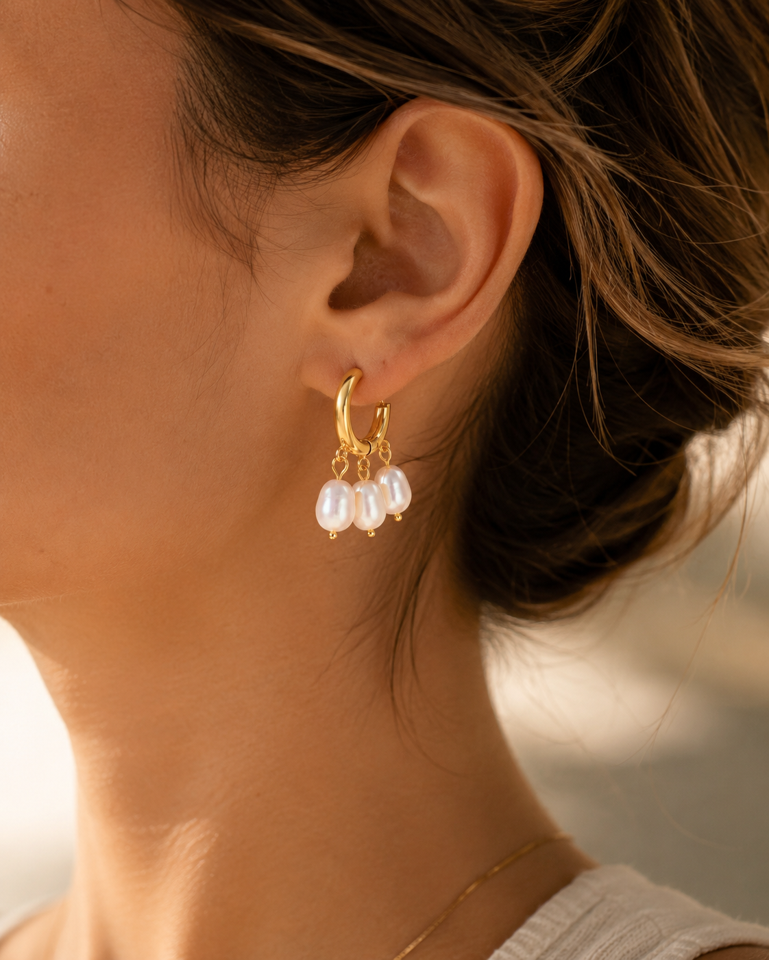 lumi trio pearl hoop