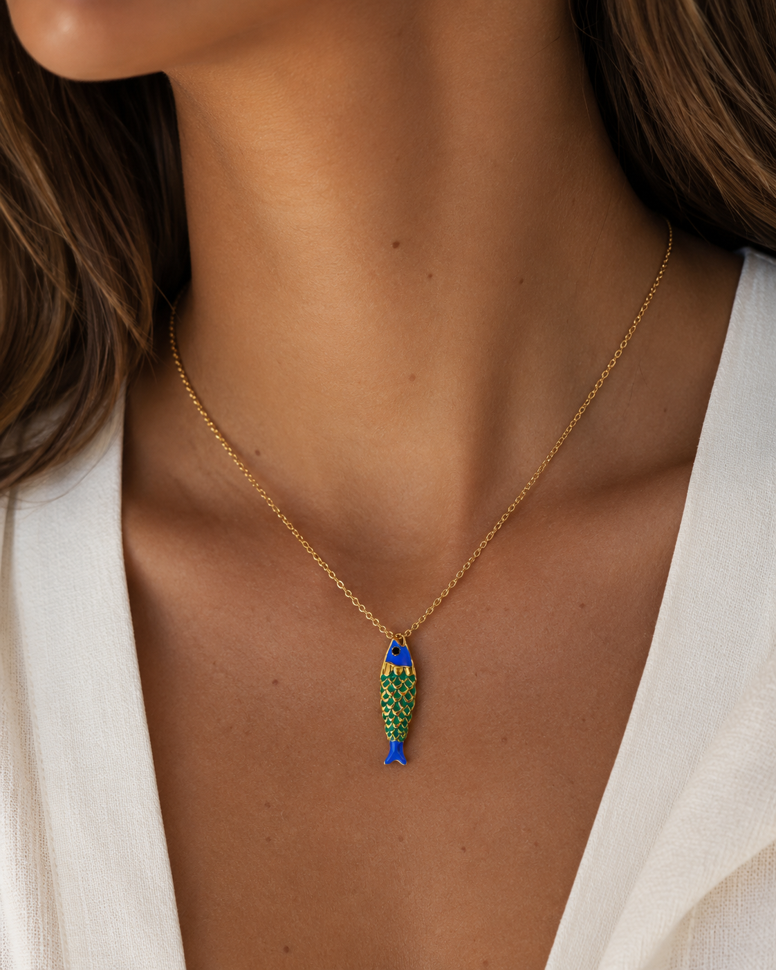dori enamel fish necklace