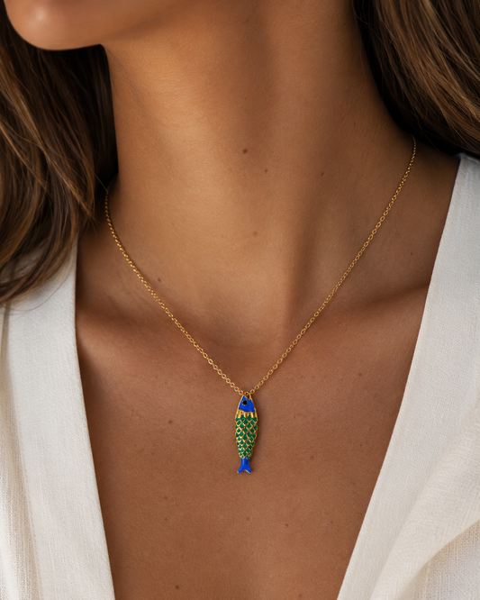 dori enamel fish necklace