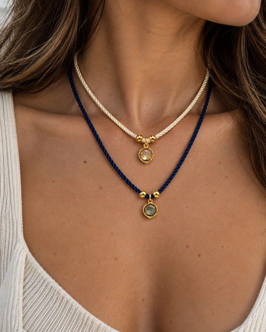 gia cord stone necklace