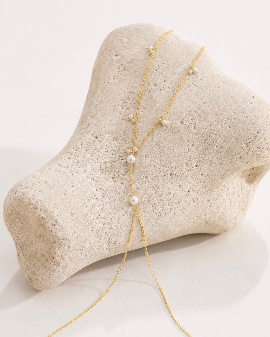 presley pearl body chain