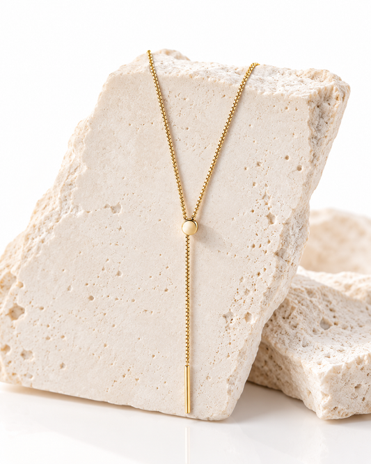 drew gold lariat necklace