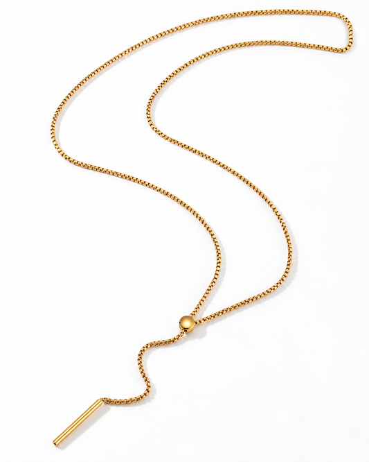 drew gold lariat necklace