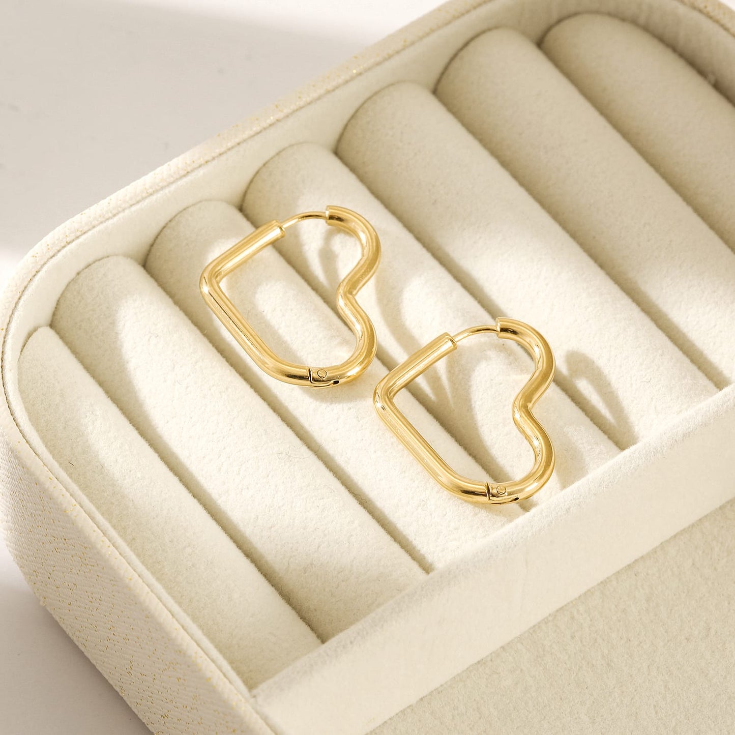 amelia heart hoop earrings