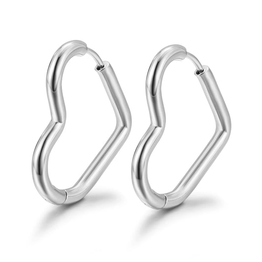 amelia heart hoop earrings