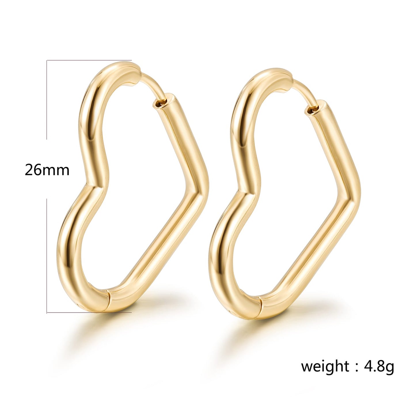 amelia heart hoop earrings