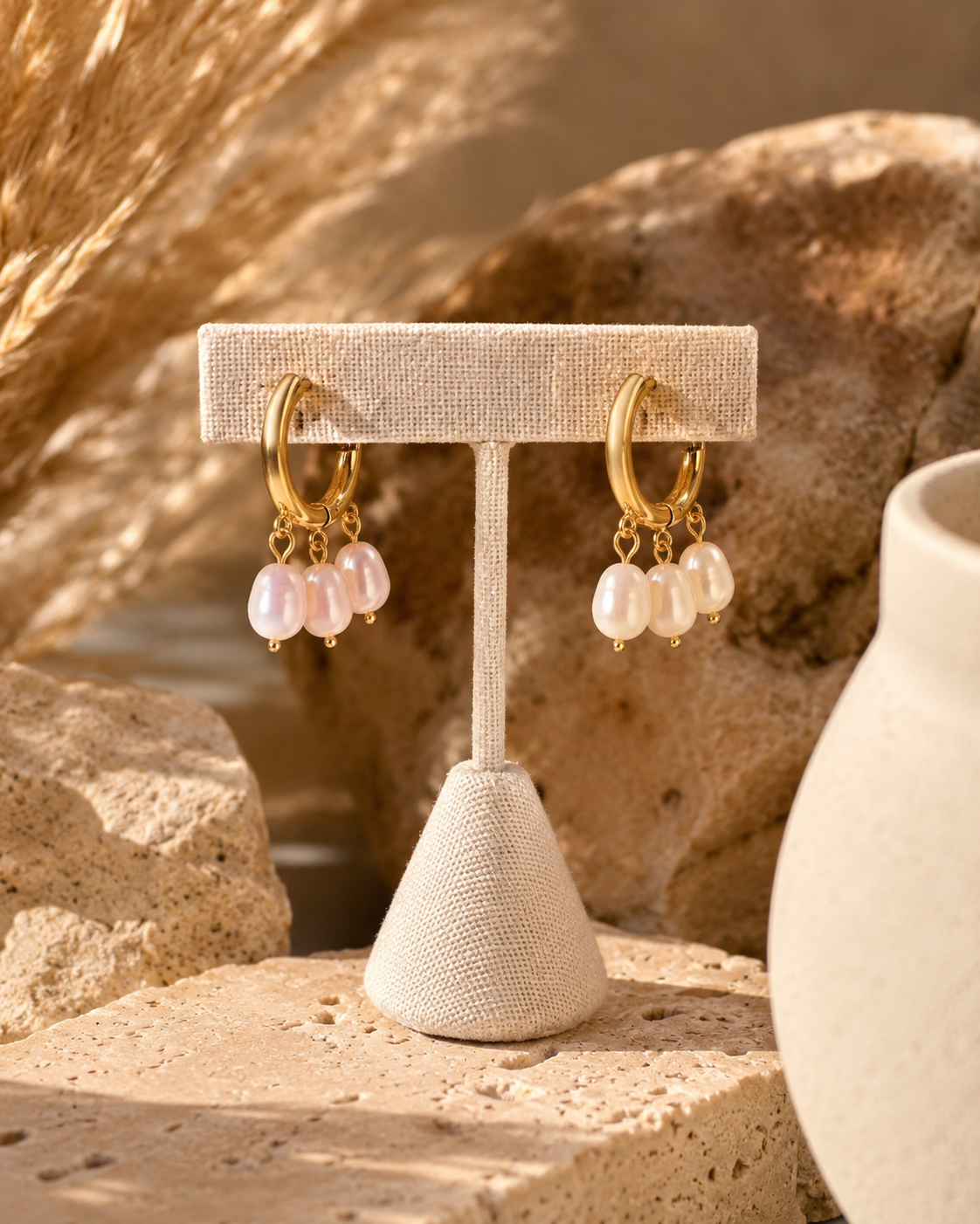 lumi trio pearl hoop