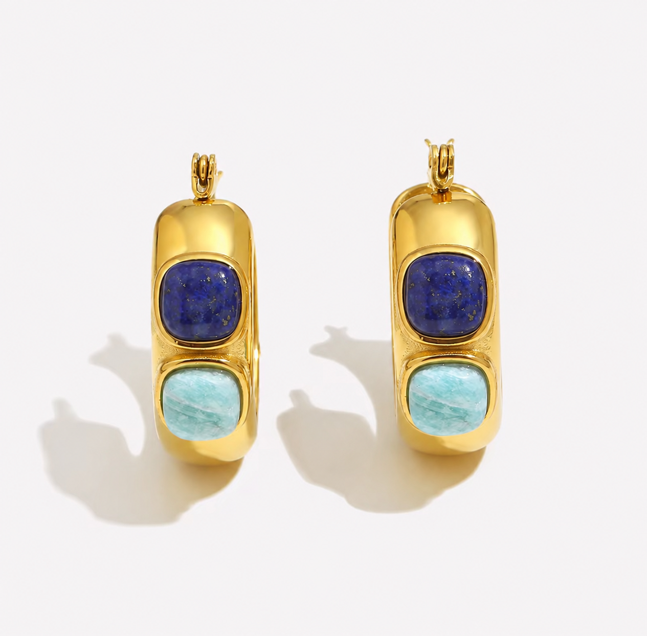 indigo natural stone earrings