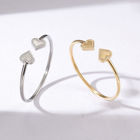 valentina double heart cuff