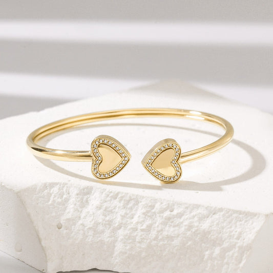 valentina double heart cuff