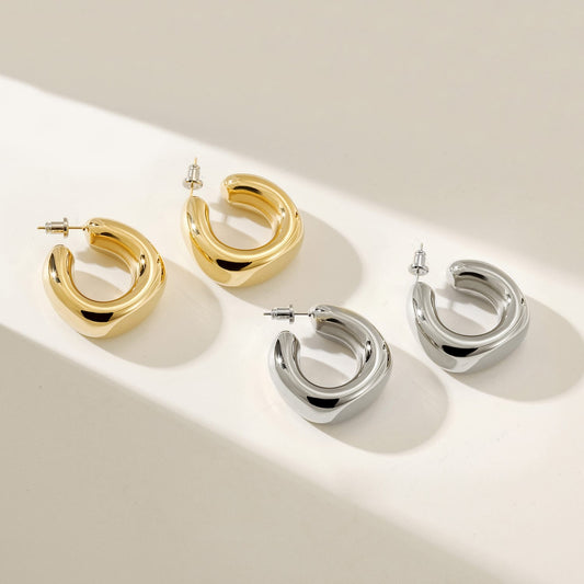 callie chunky hoop earrings