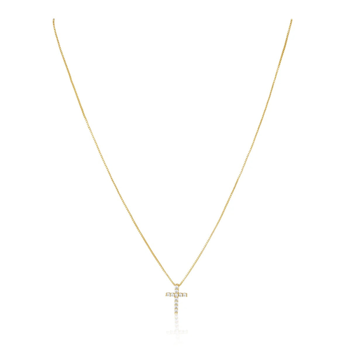 noelle pavé cross necklace