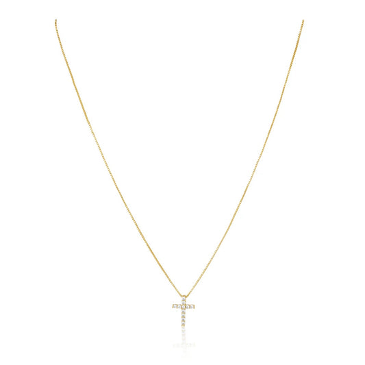 noelle pavé cross necklace