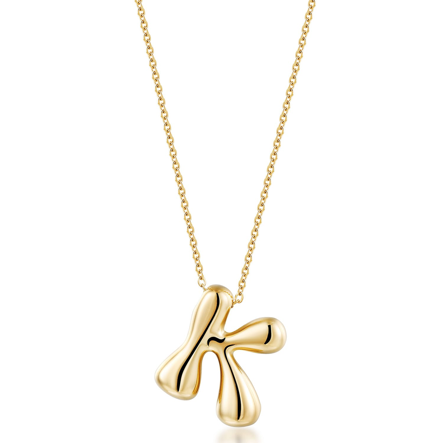 bubble initial necklace