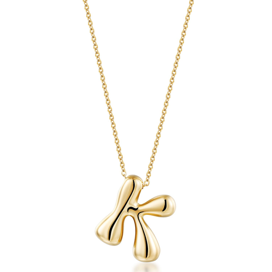 bubble initial necklace