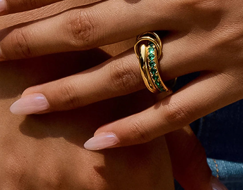 jade double stacked ring