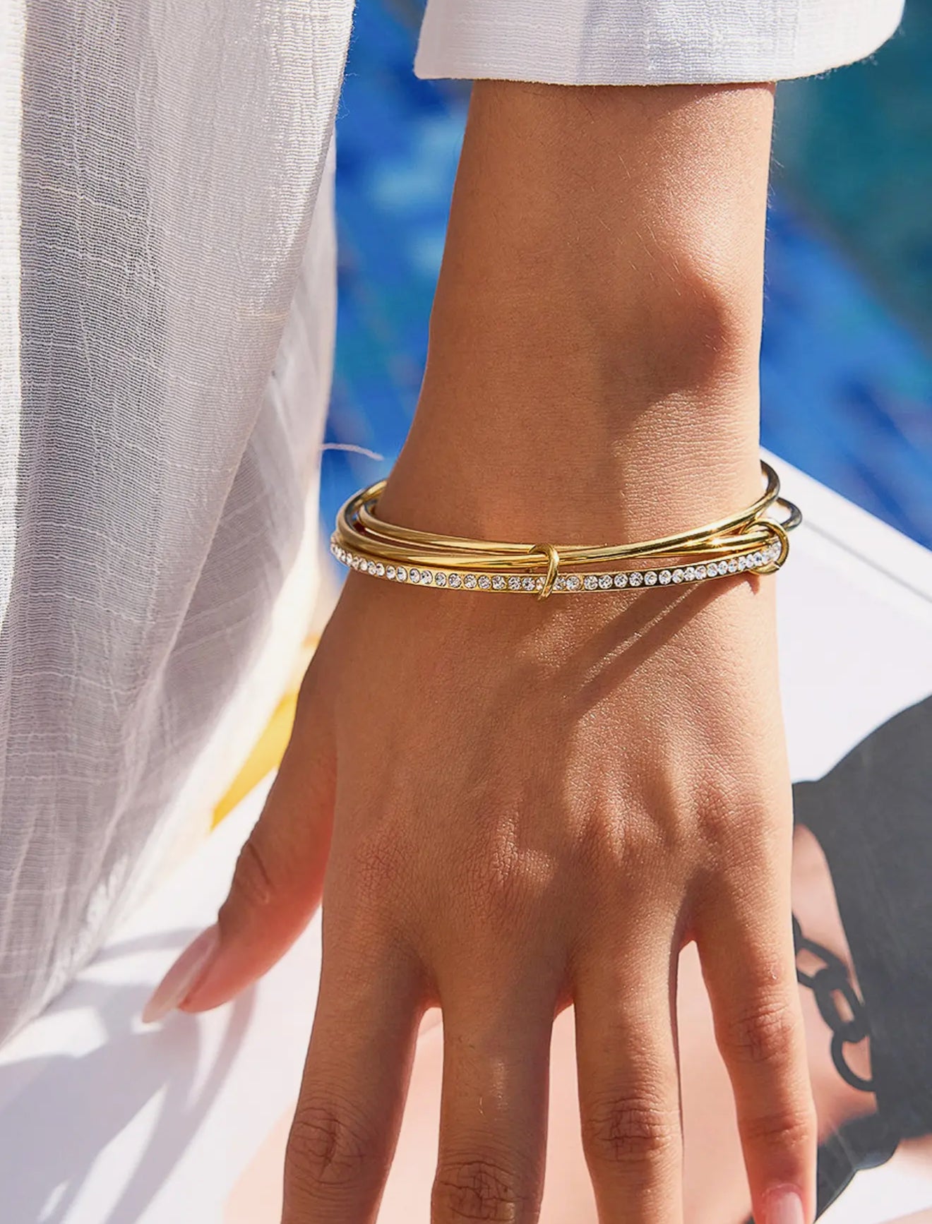 katerina interlocked triple linked bangle