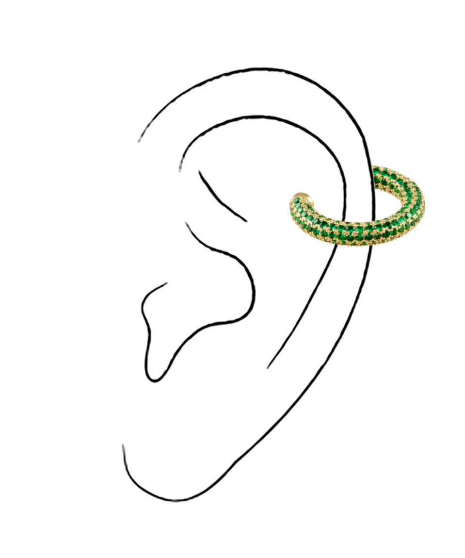 charlie pavé emerald ear cuff