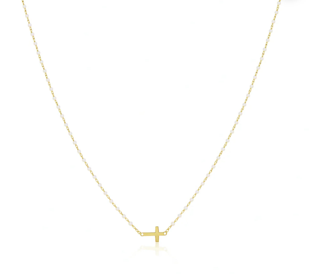 lacey mini cross necklace