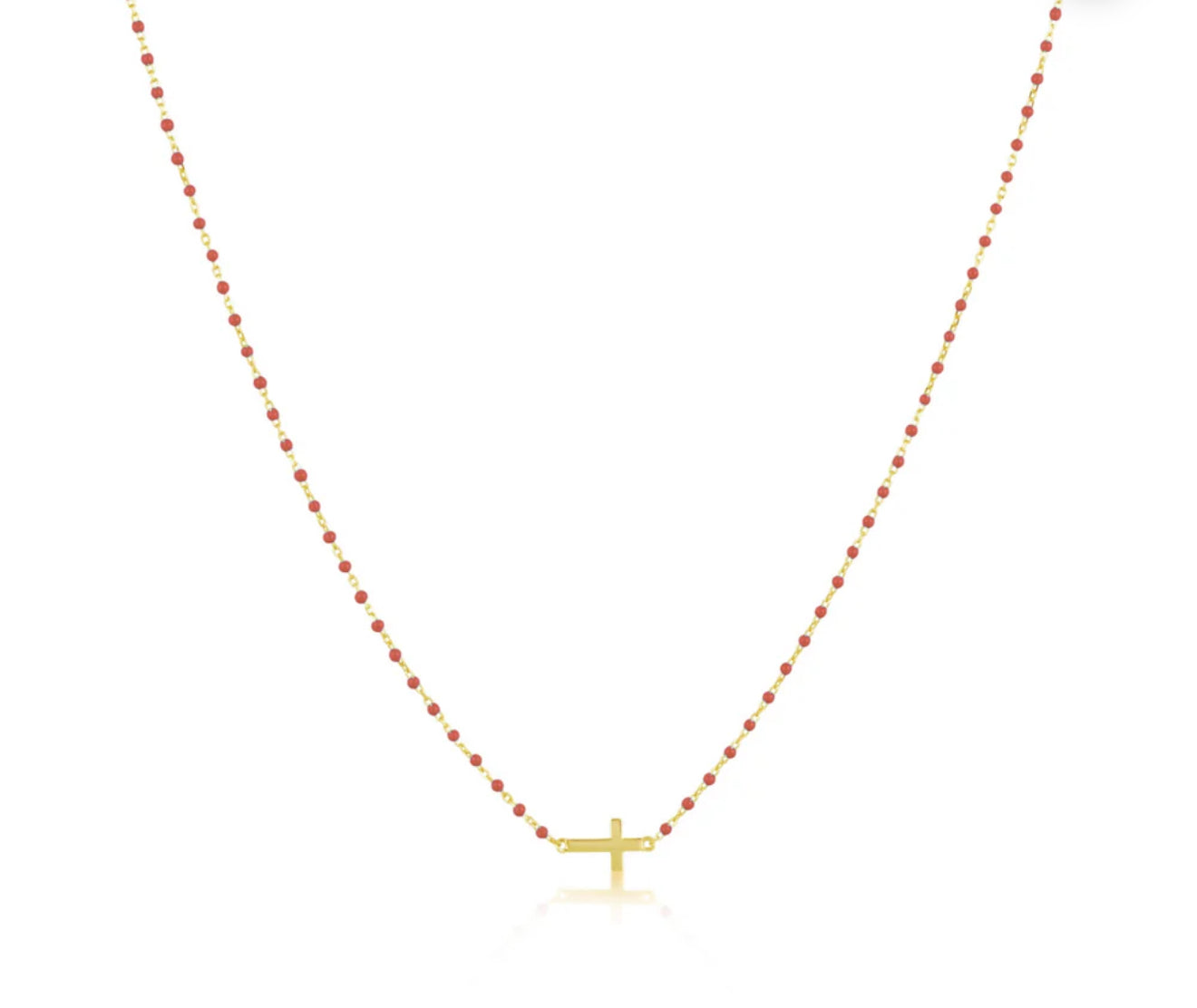 lacey mini cross necklace