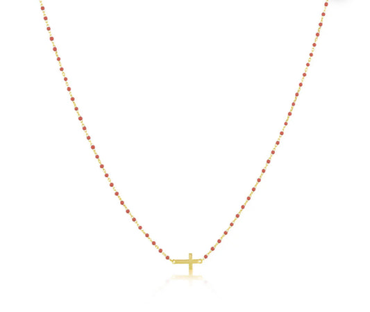 lacey mini cross necklace