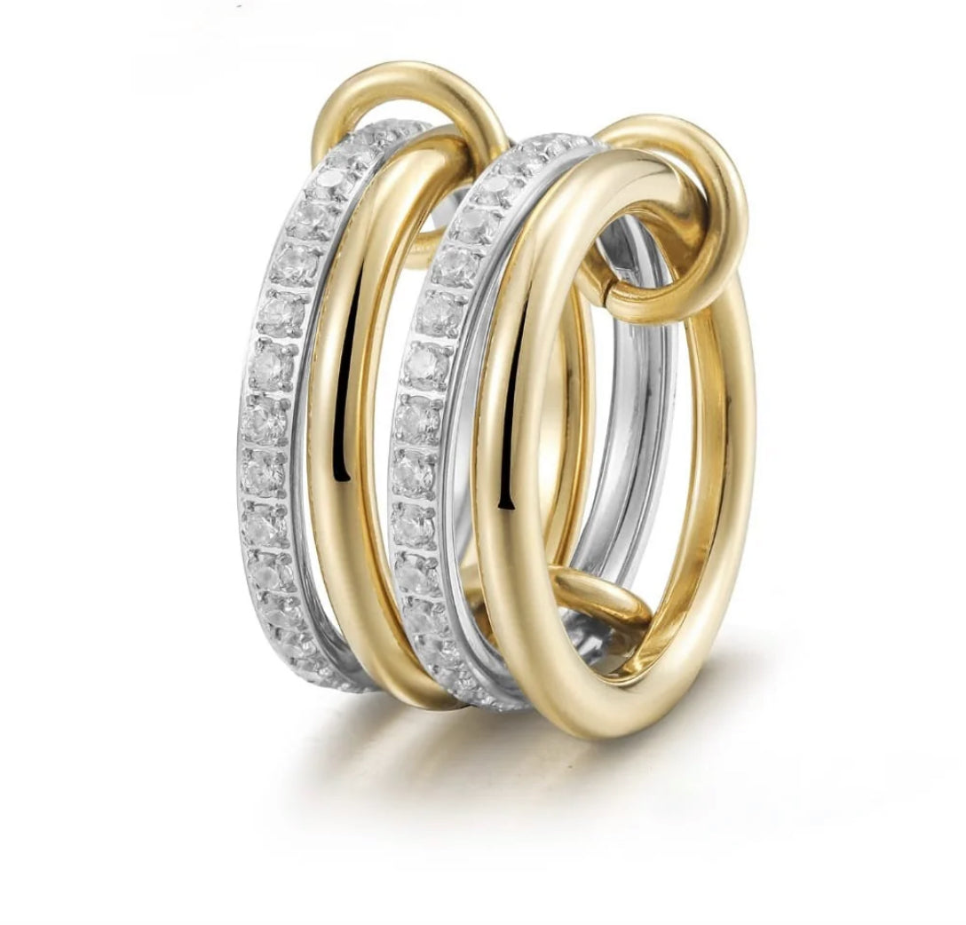 francesca multi-band interlocking ring