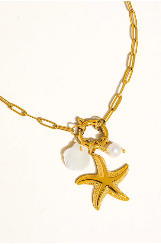 capri starfish charm necklace