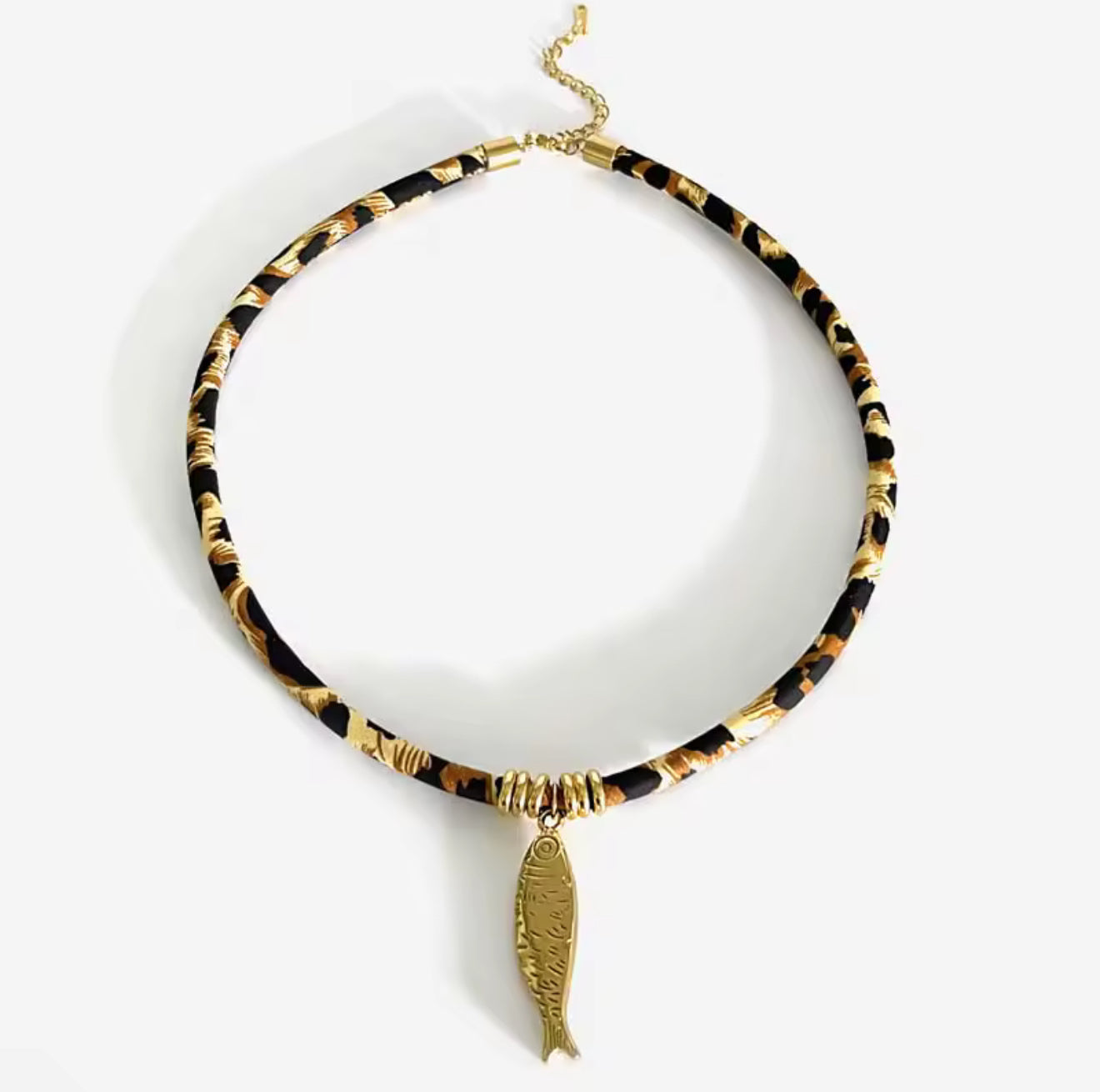 leo fish cord necklace