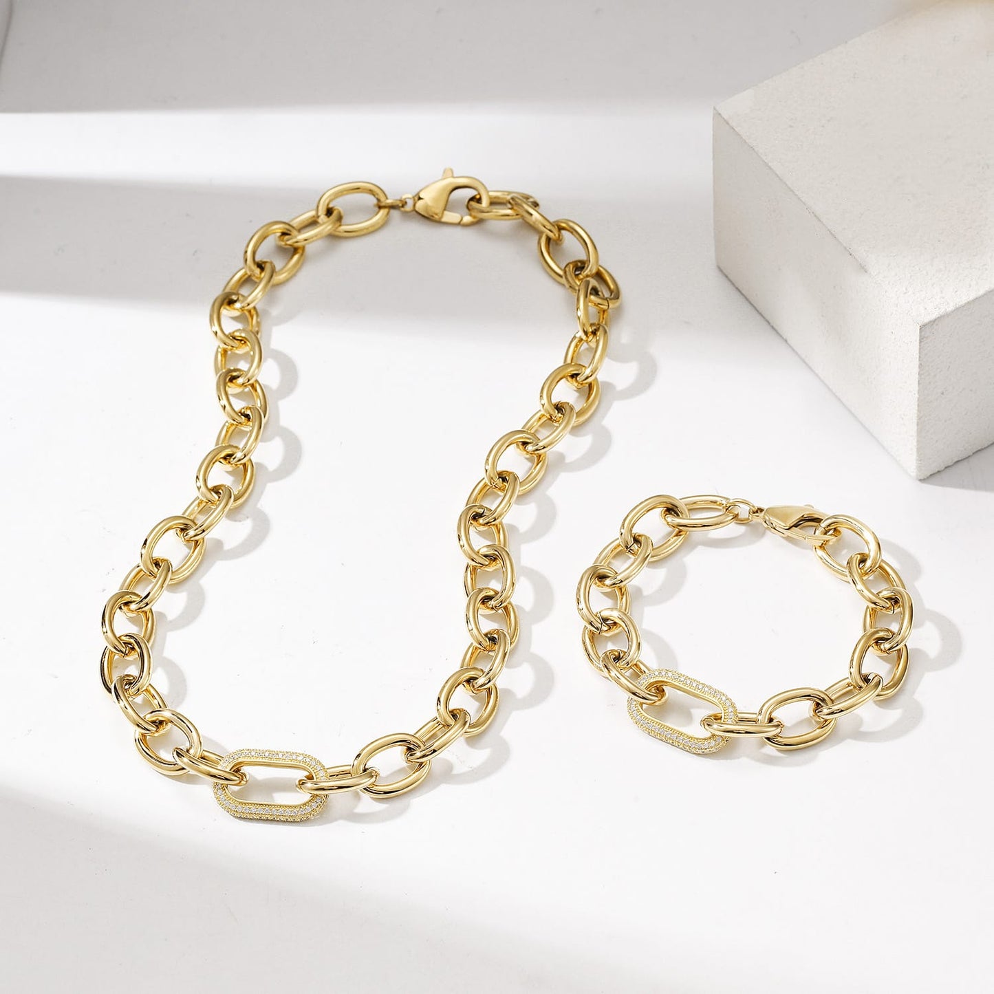 madison chain necklace and bracelet set