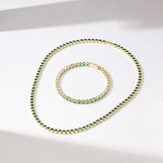 eloise color tennis necklace and bracelet set