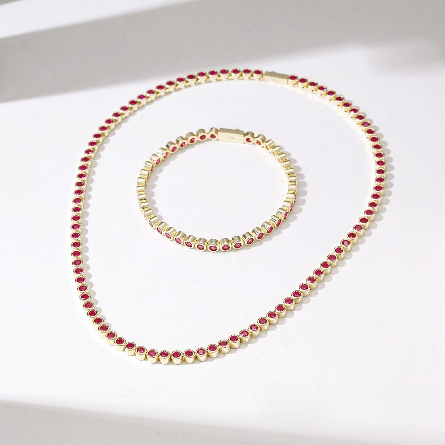eloise color tennis necklace and bracelet set