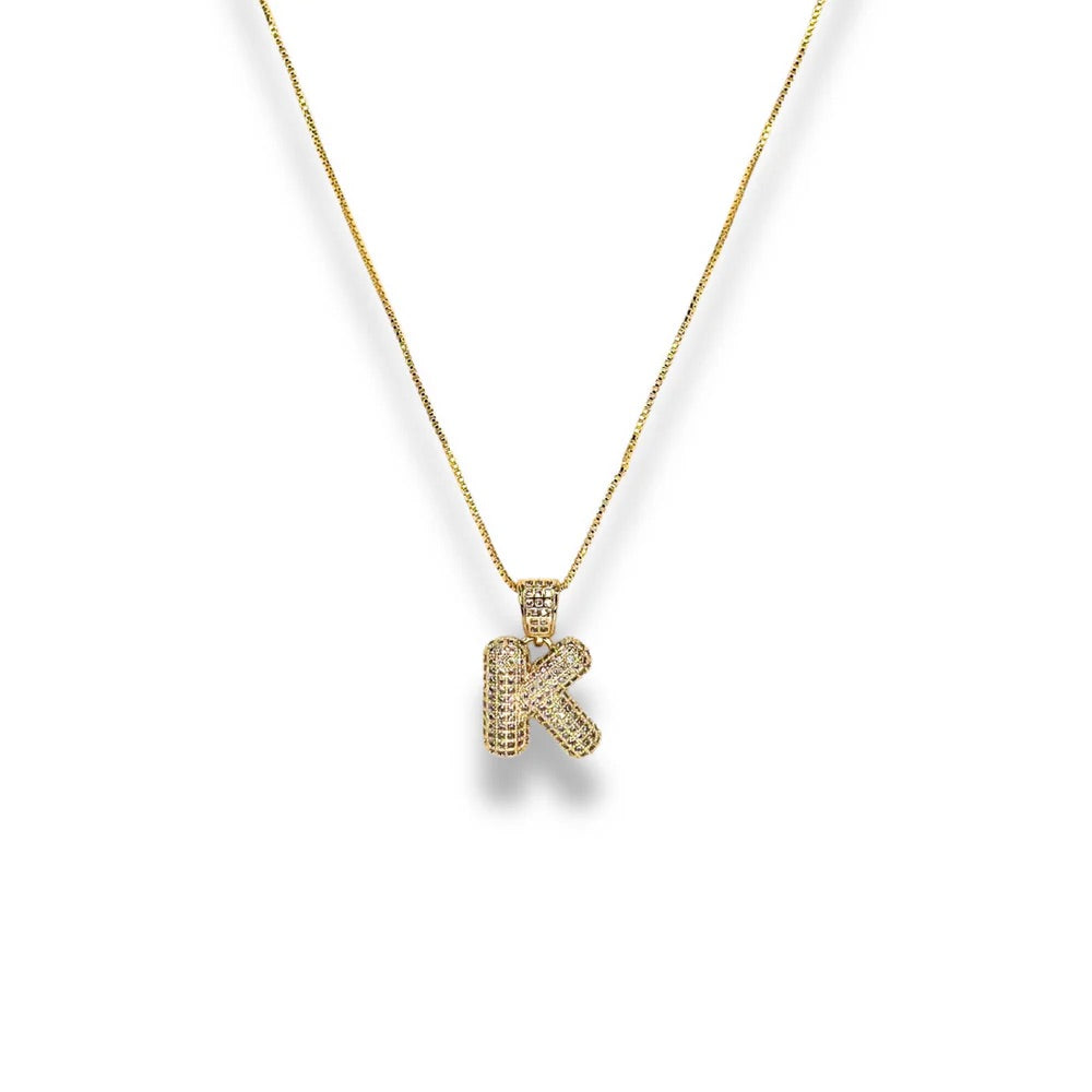 pavé initial necklace
