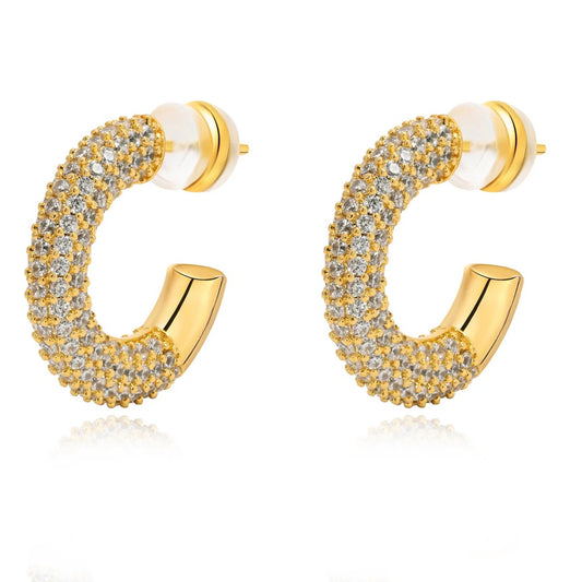 lucia pavé hoop earrings