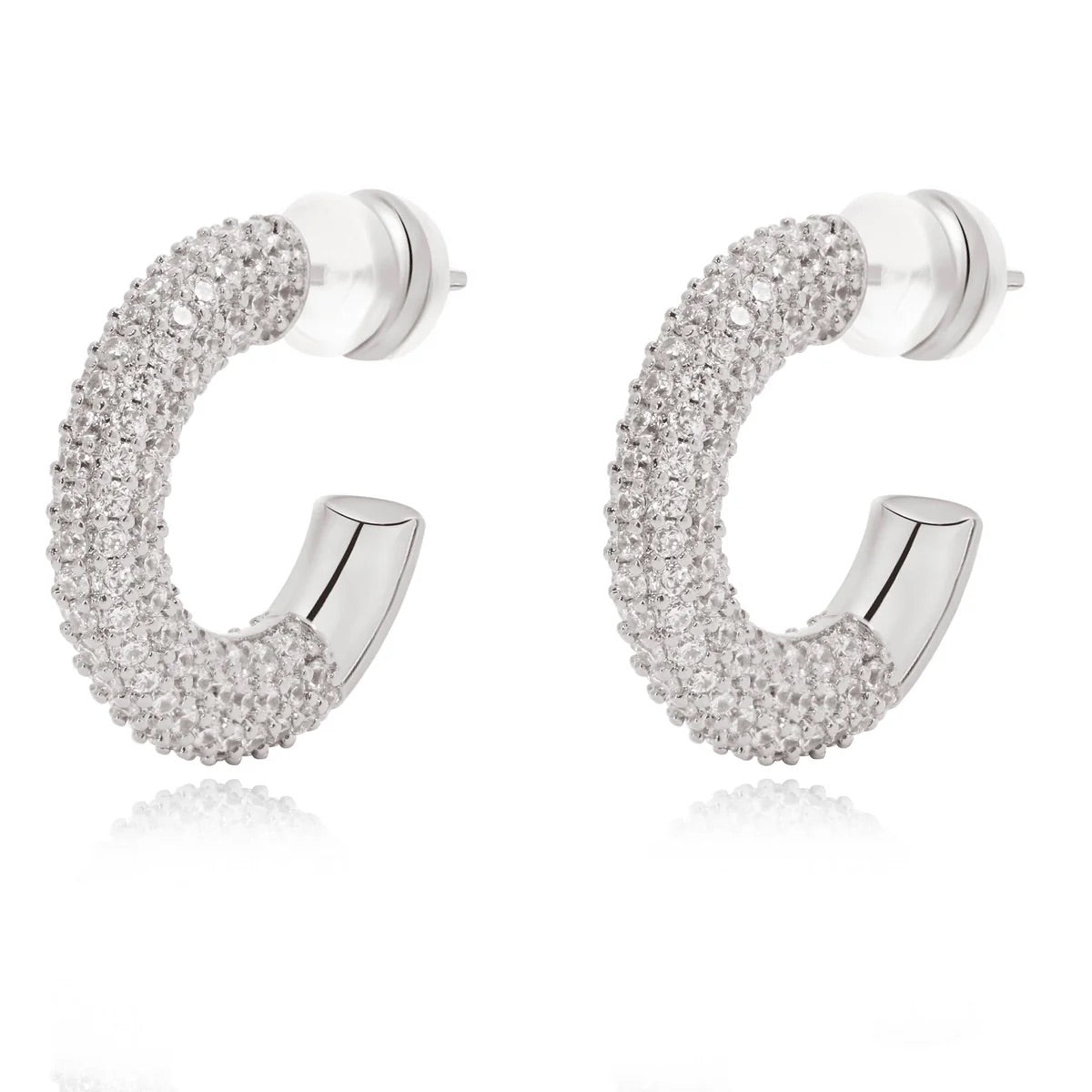 lucia pavé hoop earrings