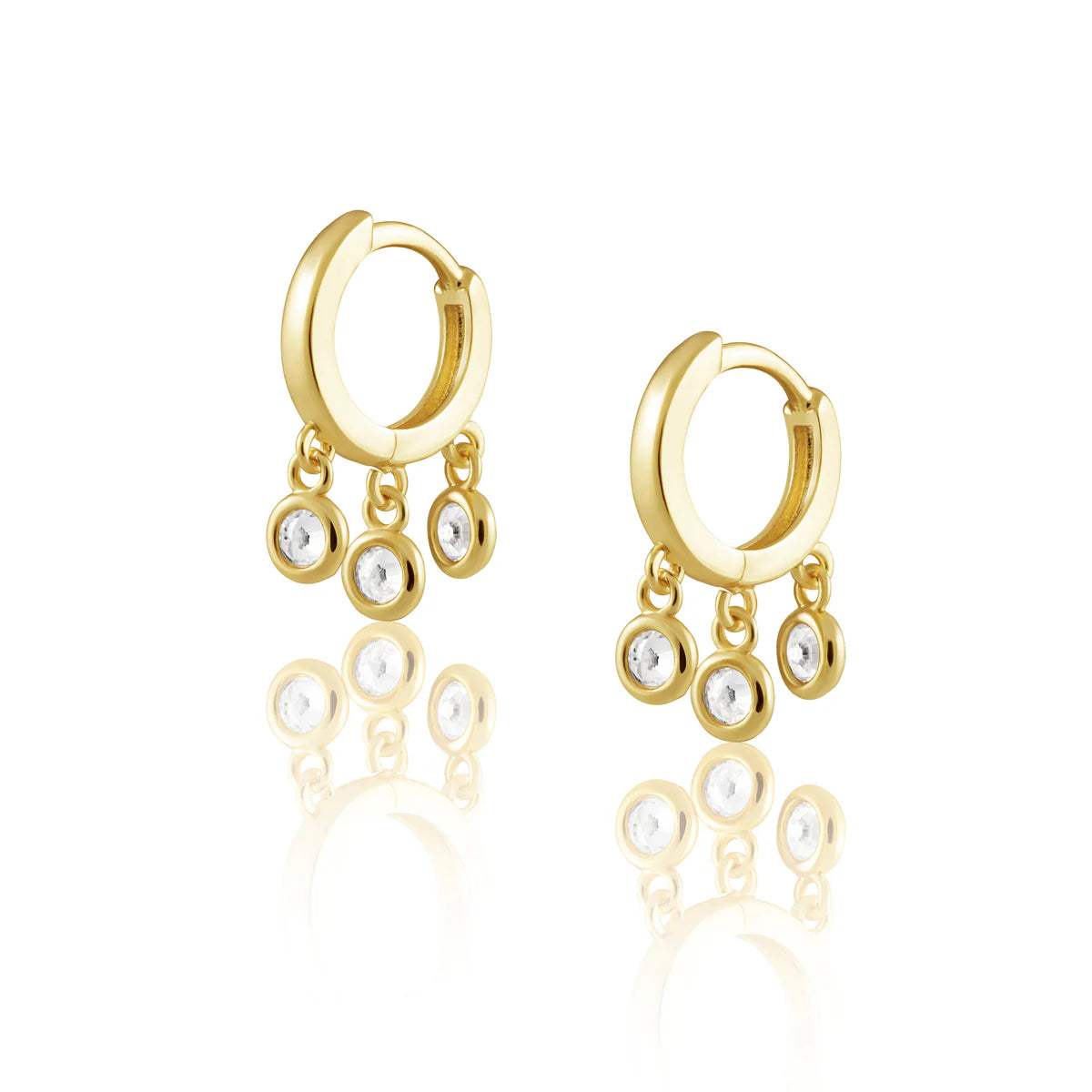 zia dangle huggie hoop earrings