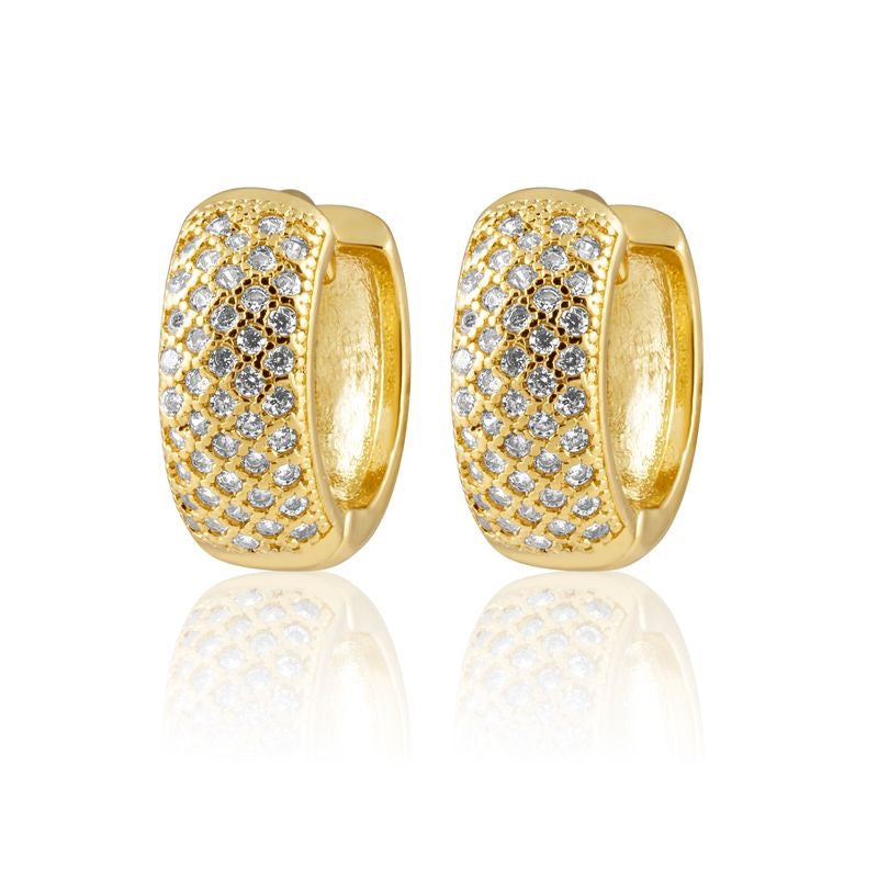 elli pavé huggie earrings
